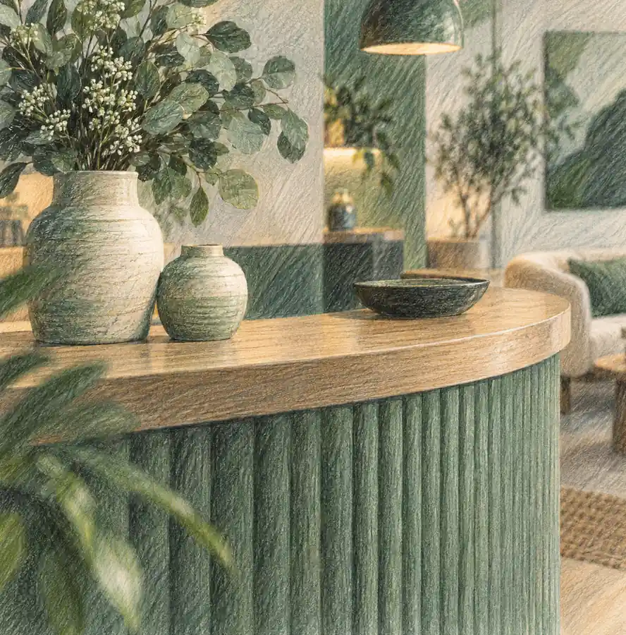 Illustration of hospitality businesses equipment and workspace